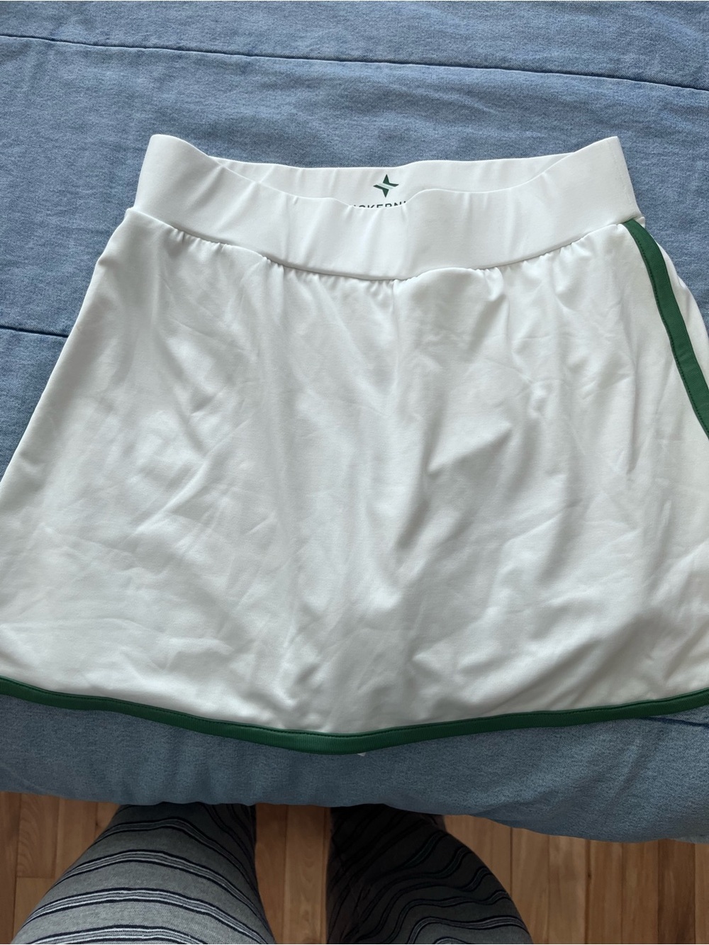 Tuckernuck White Mini Skirt with Green Trim
